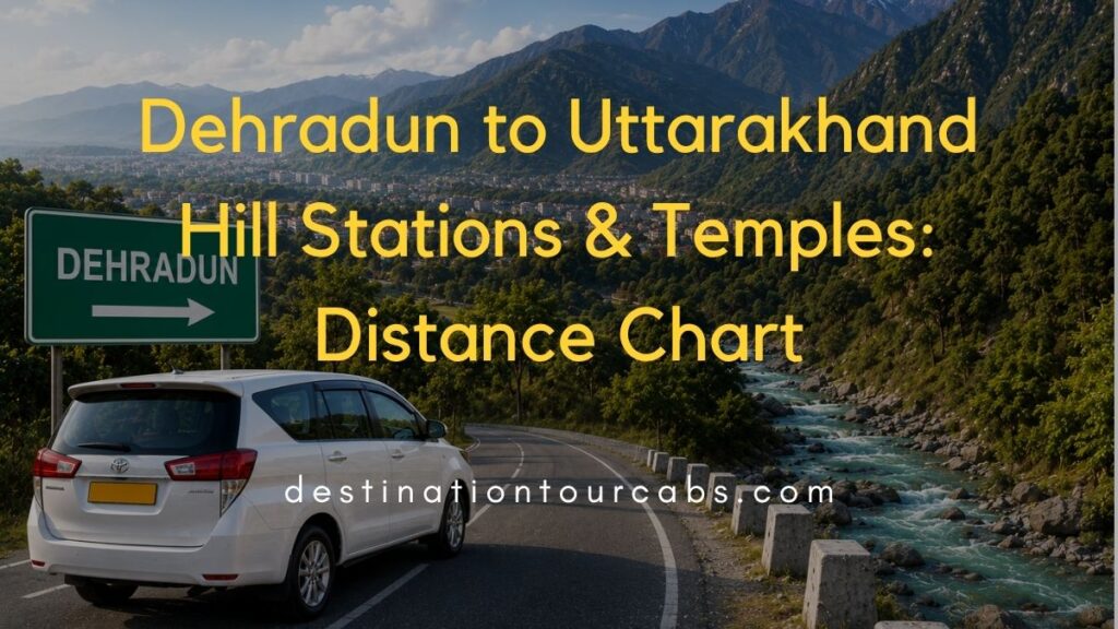 Dehradun to Uttarakhand Hill Stations & Temples Distance Chart (1)