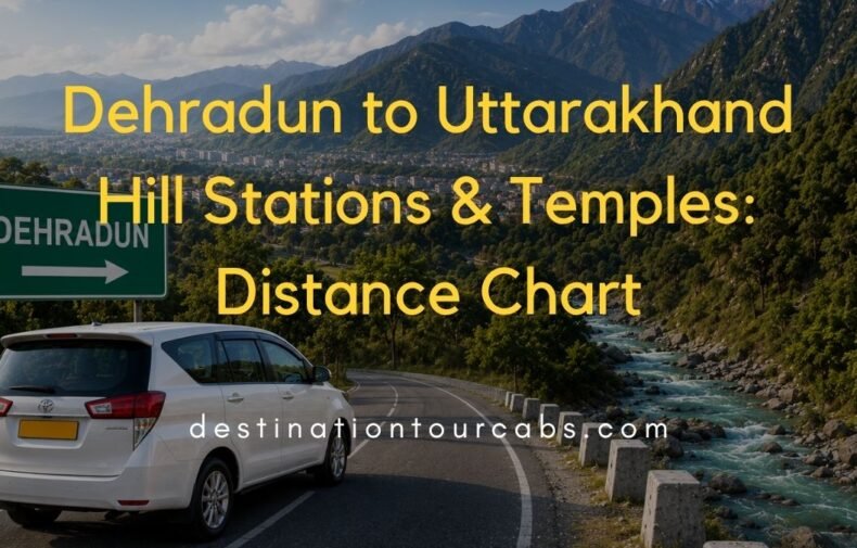 Dehradun to Uttarakhand Hill Stations & Temples Distance Chart (1)